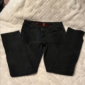 Sasson Straight Leg Jeans Black with Red Trim size 4